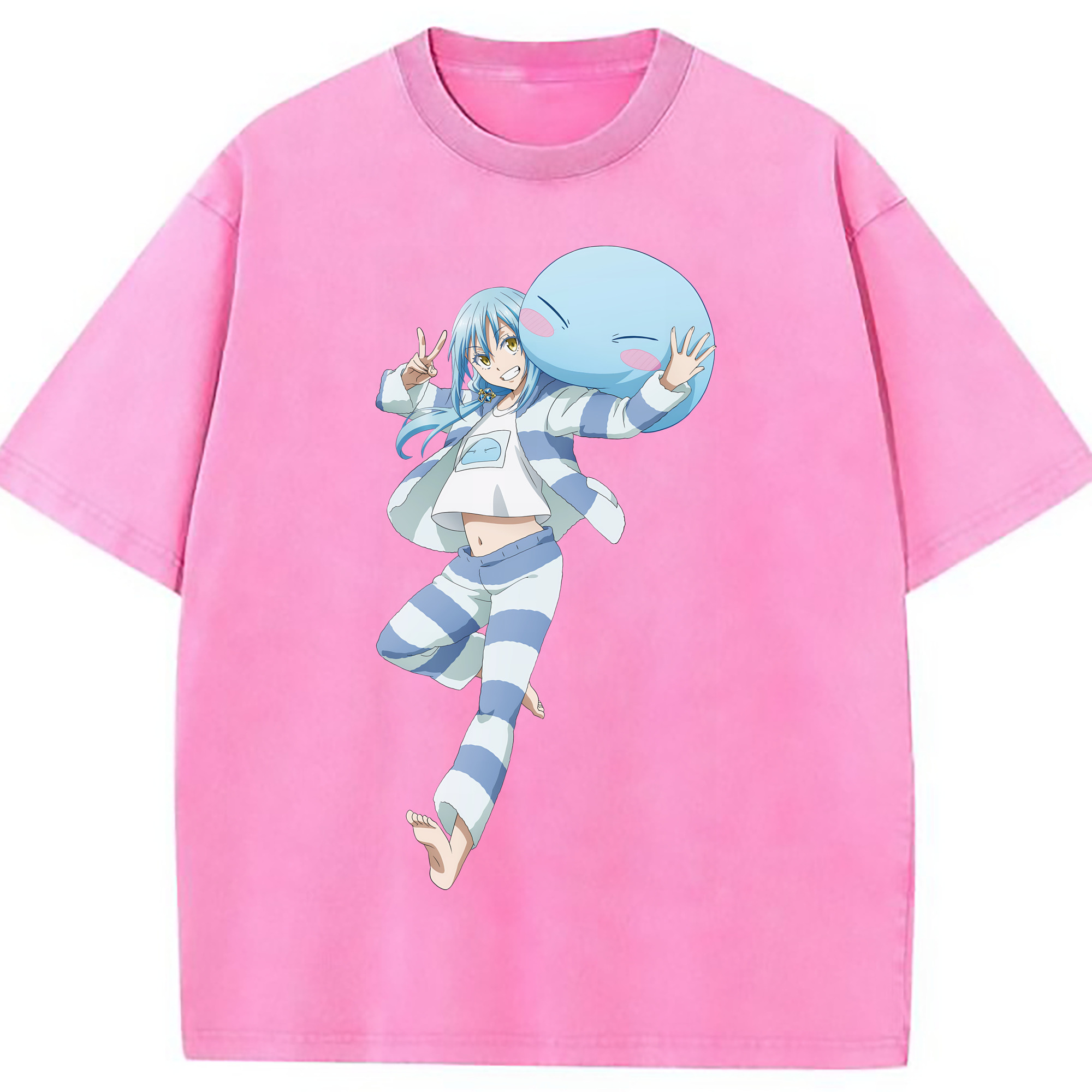 （画像用） 転スラ Regarding Reincarnated to Slime 綿100% ヴィンテージ風 半袖Tシャツ（フロントプリント）